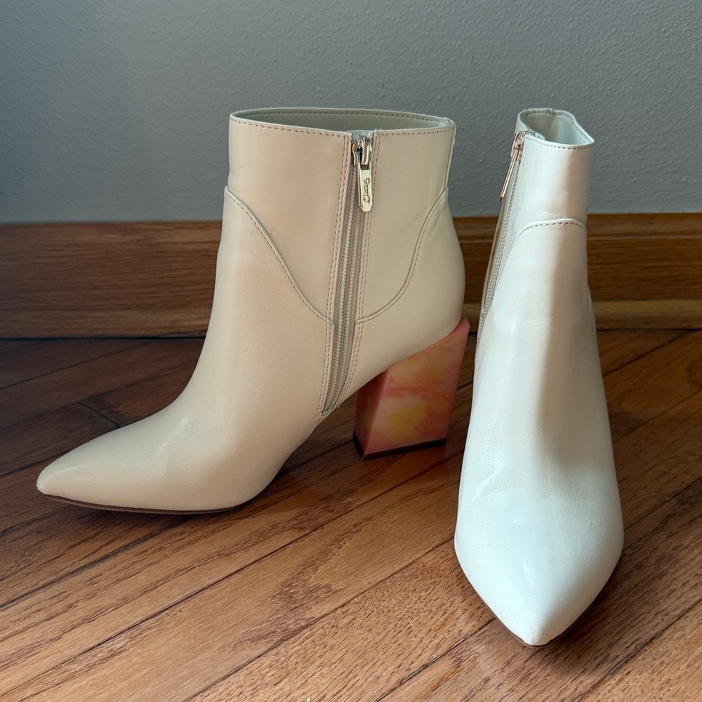 Circus by Sam Edelman Hasley Cream Ankle Bootie with Marbled Heel
